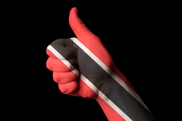 Trinidad tobago bandeira nacional polegar para cima gesto por excelência e — Fotografia de Stock