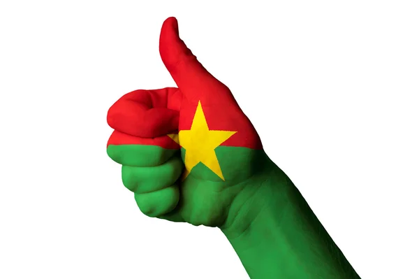 Burkina Faso Nationalflagge Daumen hoch Geste für Exzellenz und eine — Stockfoto