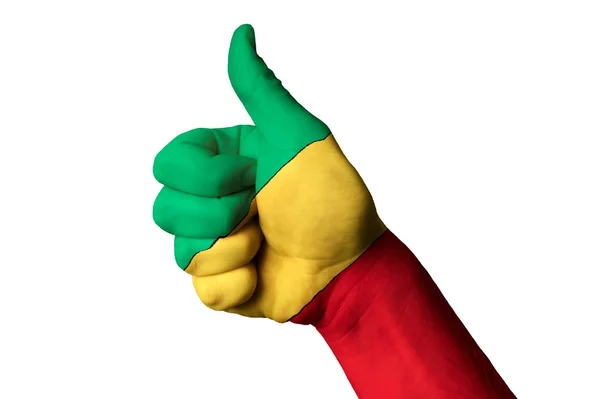 Kongo flagi narodowej o kciuk gest do doskonałości i achievem — Zdjęcie stockowe