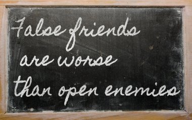 Expression - False friends are worse than open enemies - written clipart