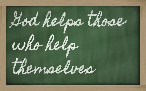 Expression - God helps those who help themselves - written on a — Stock Photo, Image