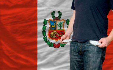 Recession impact on young man and society in peru clipart