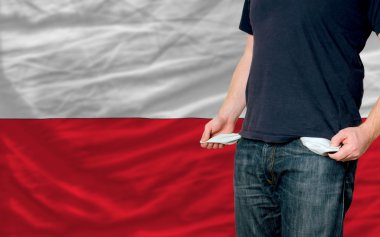 Recession impact on young man and society in poland clipart