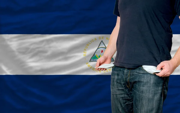 Recession impact on young man and society in nicaragua — Stock Photo, Image