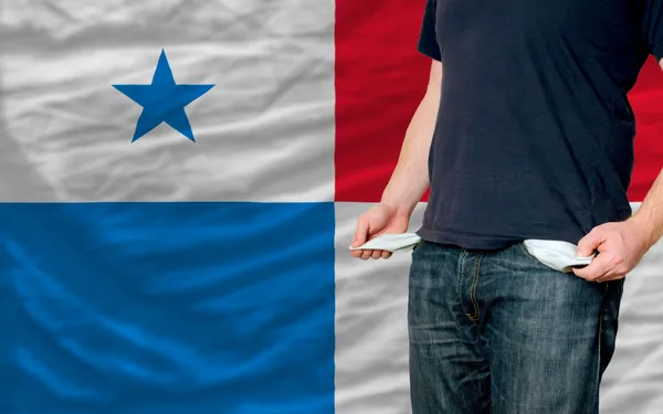 Recession impact on young man and society in panama — Zdjęcie stockowe