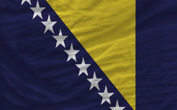 Полный размахивали национальным флагом Боснии Герцеговины для backgroun — стоковое фото