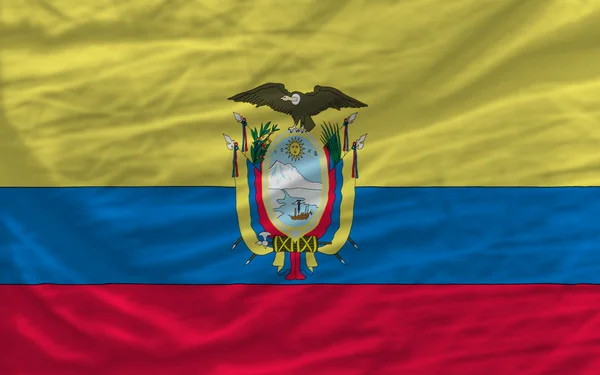 Kompletní zamával státní vlajka Ekvádoru na pozadí — Stock fotografie