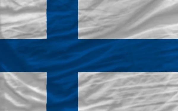 Kompletní zamával státní vlajka Finska na pozadí — Stock fotografie