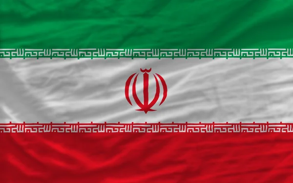 Komplett geschwenkte iranische Nationalflagge als Hintergrund — Stockfoto