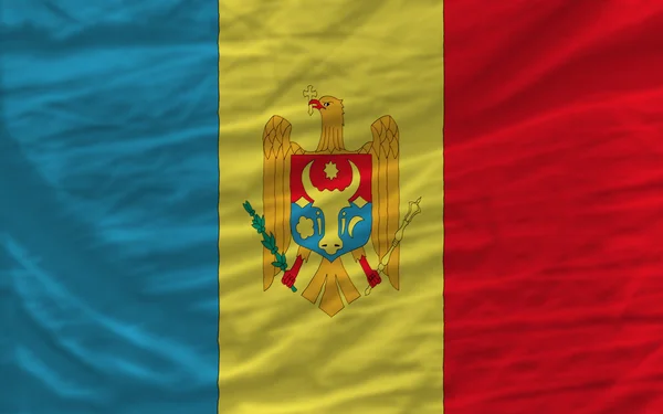 Komplett vinkat nationella flagga i Moldavien för bakgrund — Stockfoto