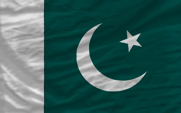 Kompletní zamával státní vlajka Pákistánu pro pozadí — Stock fotografie