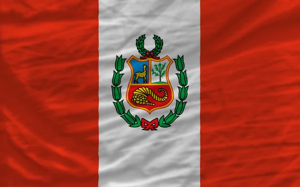 完成挥手的国旗，秘鲁为背景 — 图库照片