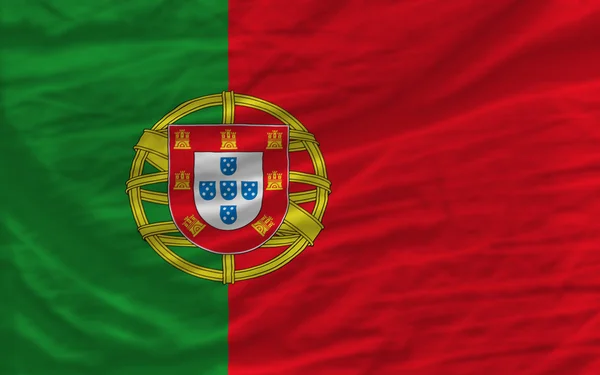 完成挥手的国旗葡萄牙为背景 — 图库照片