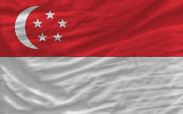 Tam dalgalı Ulusal bayrağı Singapur arka planı için — Stok fotoğraf
