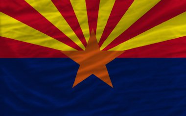 Complete waved flag of american state of arizona for background clipart