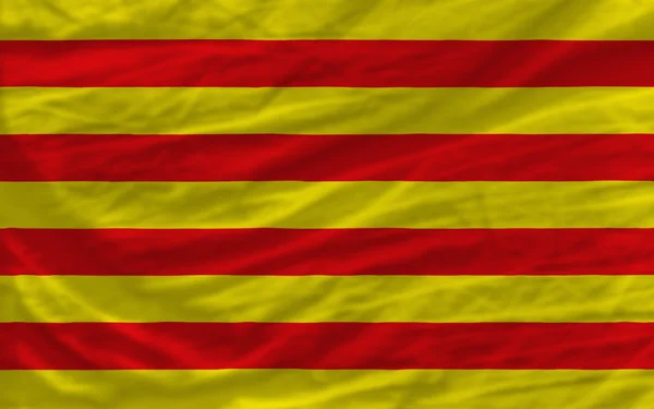 Полный размахивал национальным флагом Каталонии на заднем плане — стоковое фото
