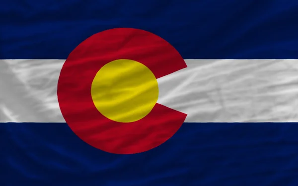 Complete waved flag of american state of colorado for background — Stock Photo, Image
