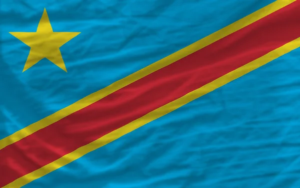 stock image Complete waved national flag of of congo for background