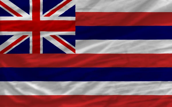 Komplett geschwenkte Flagge des amerikanischen Bundesstaates Hawaii als Hintergrund — Stockfoto