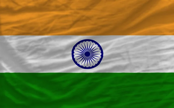 Kompletní zamával národní vlajka Indie pro pozadí — Stock fotografie