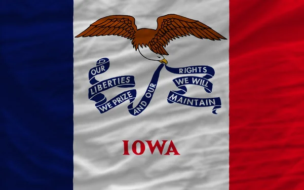Bandeira ondulada completa do estado americano de iowa para fundo — Fotografia de Stock