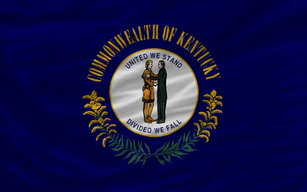 Flaga zupełna kiwał w amerykańskim stanie kentucky na tle — Zdjęcie stockowe