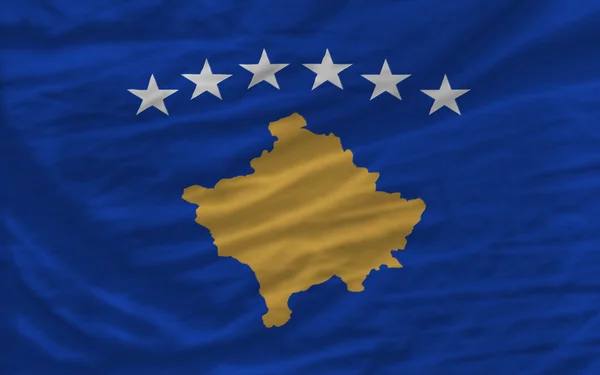 Complete waved national flag of of kosovo for background — Stock Photo, Image