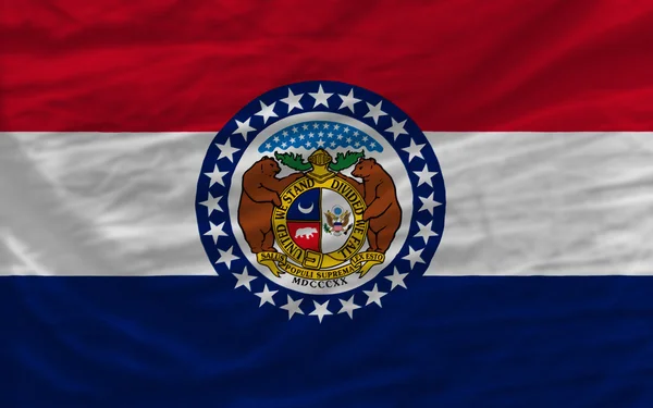 Bandeira ondulada completa do estado americano de missouri para fundo — Fotografia de Stock