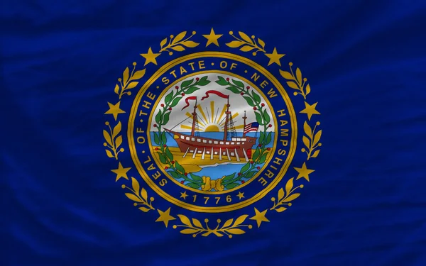 Bandeira ondulada completa do estado americano de novo hampshire para backg — Fotografia de Stock