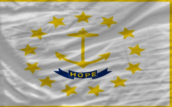 Bandera ondeada completa del estado americano de rode island para backgr — Foto de Stock
