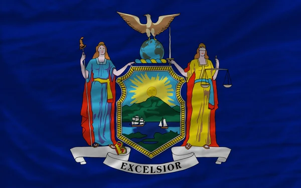 Bandiera sventolata completa dello stato americano di New York per lo sfondo — Foto Stock
