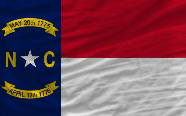 Bandeira ondulada completa do estado americano de Carolina do Norte para trás — Fotografia de Stock