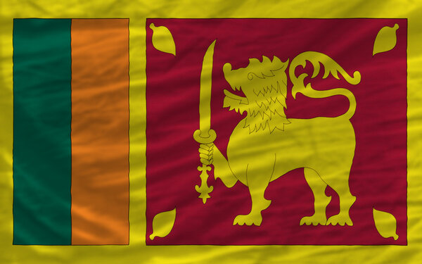 Complete waved national flag of srilanka for background