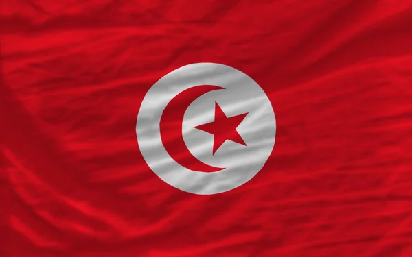 Volledige Wave nationale vlag van Tunesië voor achtergrond — Stockfoto