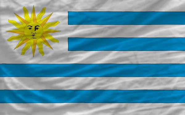 Bandera nacional ondeada completa de uruguay para el fondo —  Fotos de Stock