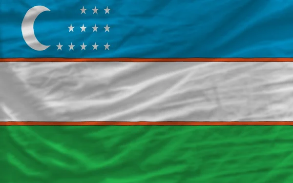 Complete waved national flag of uzbekistan for background — Stock Photo, Image