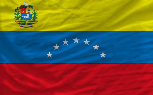 Kompletní zamával státní vlajka Venezuely na pozadí — Stock fotografie