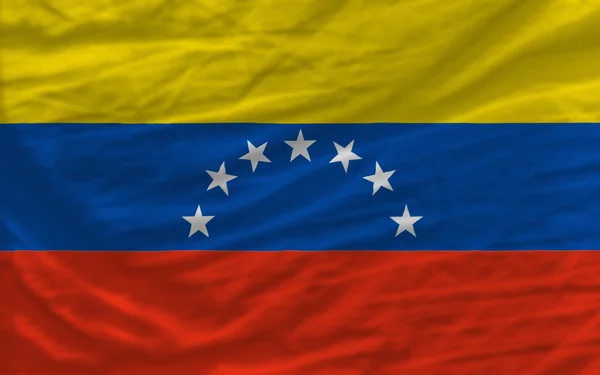 Kompletní zamával státní vlajka Venezuely na pozadí — Stock fotografie