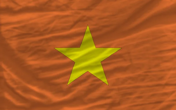 完整挥手的越南国旗为背景 — 图库照片