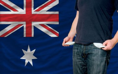 Recession impact on young man and society in australia clipart