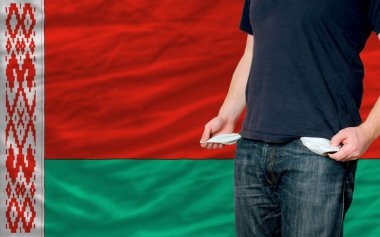Recession impact on young man and society in belarus clipart