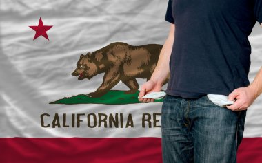 Recession impact on young man and society in california clipart