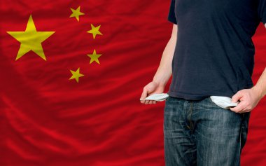 Recession impact on young man and society in china clipart