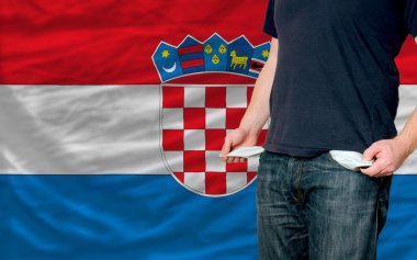 Recession impact on young man and society in croatia clipart