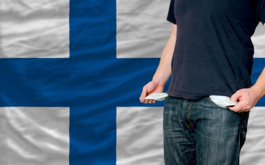 Recession impact on young man and society in finland clipart