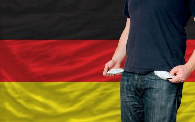 Recession impact on young man and society in germany clipart