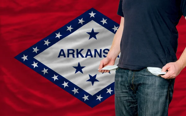 Recession impact on young man and society in arkansas — Stock Photo, Image