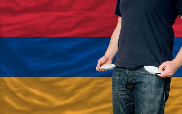 Recession impact on young man and society in armenia — Stock Photo, Image