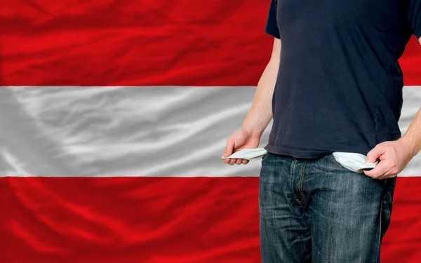 Recession impact on young man and society in austria — Stock Photo, Image