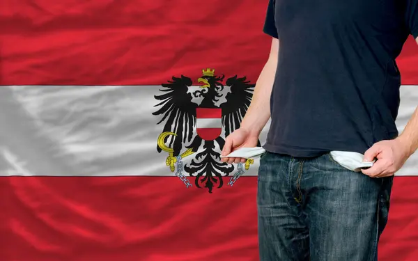 Recession impact on young man and society in austria — Stock Photo, Image
